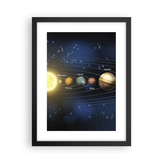 Obraz - Plakat - Jedna z dziesięciu - 30x40cm - Kosmos Galaktyka Układ Słoneczny - Foto Plakaty na ścianę w czarnej ramie - Plakat do Salonu Sypialni ARTTOR ARTTOR