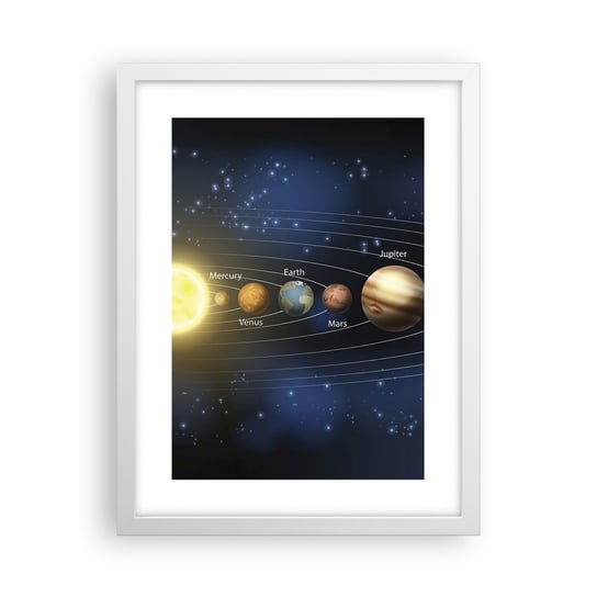 Obraz - Plakat - Jedna z dziesięciu - 30x40cm - Kosmos Galaktyka Układ Słoneczny - Foto Plakaty na ścianę w ramie białej - Plakat do Salonu Sypialni ARTTOR ARTTOR