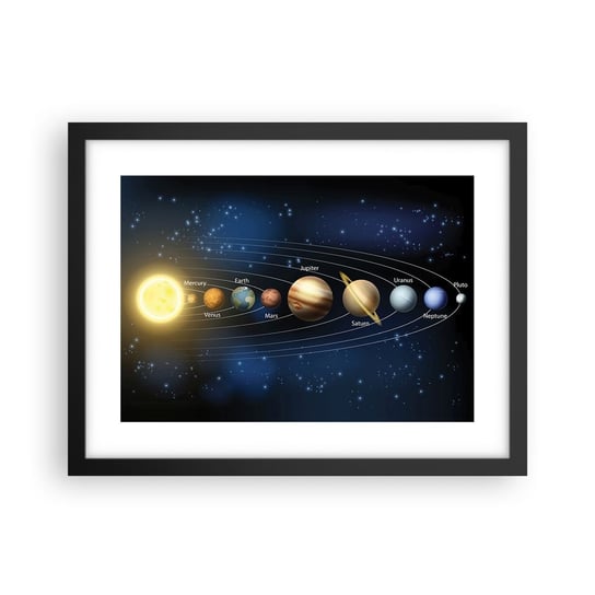 Obraz - Plakat - Jedna z dziesięciu - 40x30cm - Kosmos Galaktyka Układ Słoneczny - Foto Plakaty na ścianę w czarnej ramie - Plakat do Salonu Sypialni ARTTOR ARTTOR