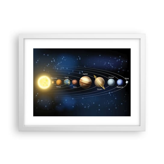 Obraz - Plakat - Jedna z dziesięciu - 40x30cm - Kosmos Galaktyka Układ Słoneczny - Foto Plakaty na ścianę w ramie białej - Plakat do Salonu Sypialni ARTTOR ARTTOR