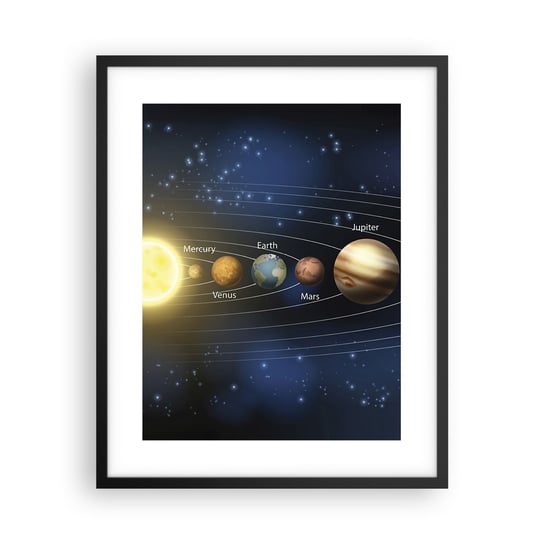 Obraz - Plakat - Jedna z dziesięciu - 40x50cm - Kosmos Galaktyka Układ Słoneczny - Foto Plakaty w ramie koloru czarnego do Salonu Sypialni ARTTOR ARTTOR
