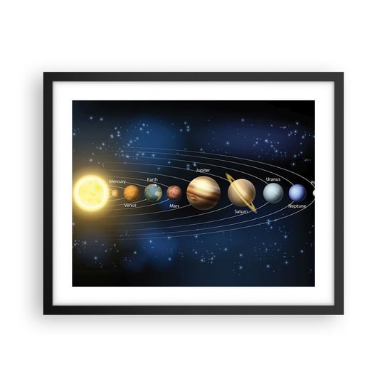 Obraz - Plakat - Jedna z dziesięciu - 50x40cm - Kosmos Galaktyka Układ Słoneczny - Foto Plakaty w ramie koloru czarnego do Salonu Sypialni ARTTOR ARTTOR