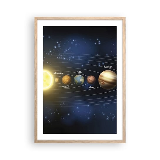 Obraz - Plakat - Jedna z dziesięciu - 50x70cm - Kosmos Galaktyka Układ Słoneczny - Nowoczesny modny obraz Plakat rama jasny dąb ARTTOR ARTTOR