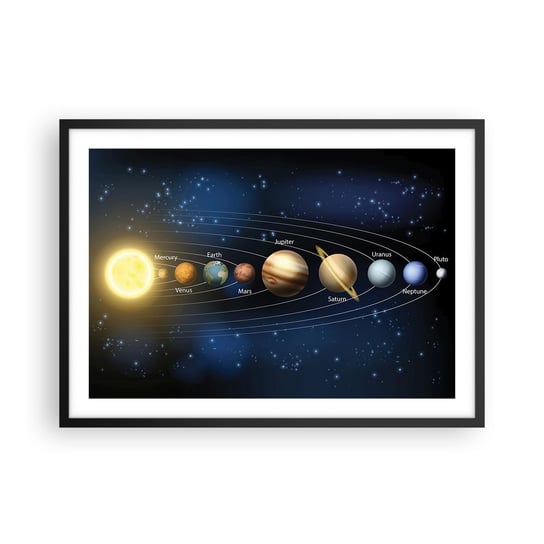 Obraz - Plakat - Jedna z dziesięciu - 70x50cm - Kosmos Galaktyka Układ Słoneczny - Nowoczesny modny obraz Plakat czarna rama ARTTOR ARTTOR