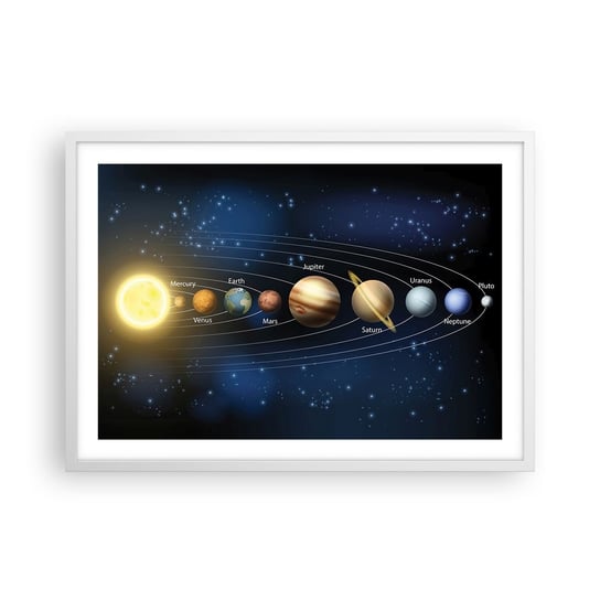 Obraz - Plakat - Jedna z dziesięciu - 70x50cm - Kosmos Galaktyka Układ Słoneczny - Nowoczesny modny obraz Plakat rama biała ARTTOR ARTTOR