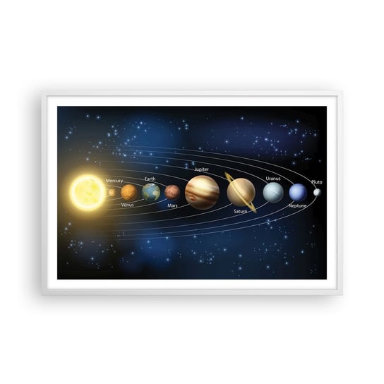 Obraz - Plakat - Jedna z dziesięciu - 91x61cm - Kosmos Galaktyka Układ Słoneczny - Foto Plakaty na ścianę w ramie białej - Plakat do Salonu Sypialni ARTTOR ARTTOR