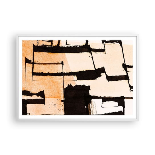 Obraz - Plakat - Jednak porządek - 100x70cm - Abstrakcja Sztuka Malowidło - Foto Plakaty w ramie koloru białego do Salonu Sypialni ARTTOR ARTTOR