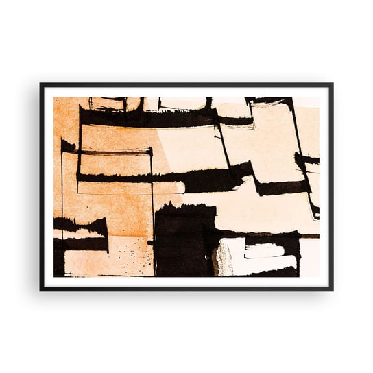 Obraz - Plakat - Jednak porządek - 100x70cm - Abstrakcja Sztuka Malowidło - Foto Plakaty w ramie koloru czarnego do Salonu Sypialni ARTTOR ARTTOR