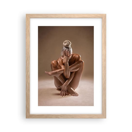 Obraz - Plakat - Jedność ciała i ducha - 30x40cm - Ciało Kobieta Modelka - Foto Plakaty na ścianę w ramie jasny dąb - Plakat do Salonu Sypialni ARTTOR ARTTOR