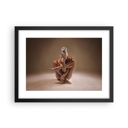 Obraz - Plakat - Jedność ciała i ducha - 40x30cm - Ciało Kobieta Modelka - Foto Plakaty na ścianę w czarnej ramie - Plakat do Salonu Sypialni ARTTOR ARTTOR