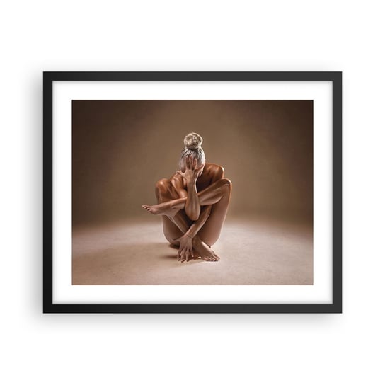 Obraz - Plakat - Jedność ciała i ducha - 50x40cm - Ciało Kobieta Modelka - Foto Plakaty w ramie koloru czarnego do Salonu Sypialni ARTTOR ARTTOR