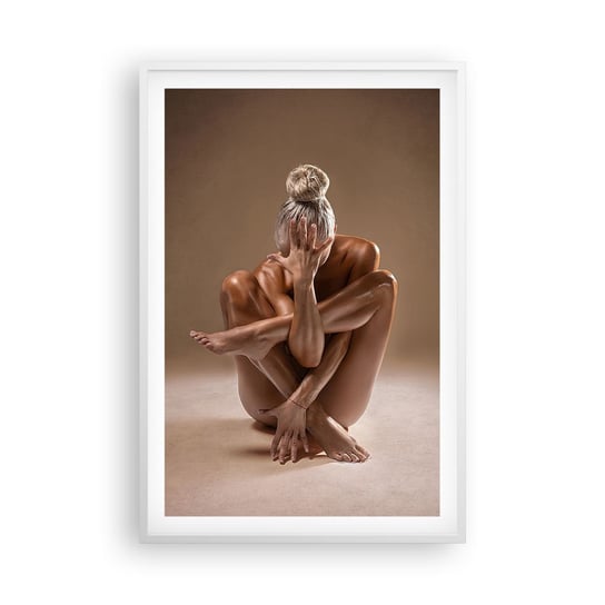Obraz - Plakat - Jedność ciała i ducha - 61x91cm - Ciało Kobieta Modelka - Foto Plakaty na ścianę w ramie białej - Plakat do Salonu Sypialni ARTTOR ARTTOR