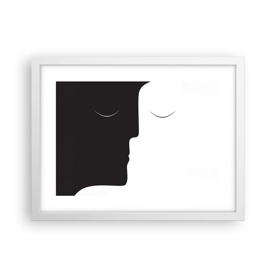 Obraz - Plakat - Jedność przeciwieństw - 40x30cm - Ludzie Para Sztuka - Foto Plakaty na ścianę w ramie białej - Plakat do Salonu Sypialni ARTTOR ARTTOR