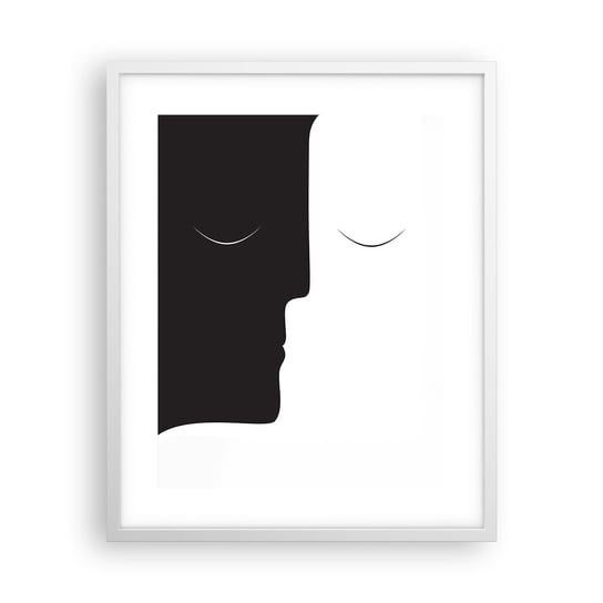 Obraz - Plakat - Jedność przeciwieństw - 40x50cm - Ludzie Para Sztuka - Foto Plakaty w ramie koloru białego do Salonu Sypialni ARTTOR ARTTOR