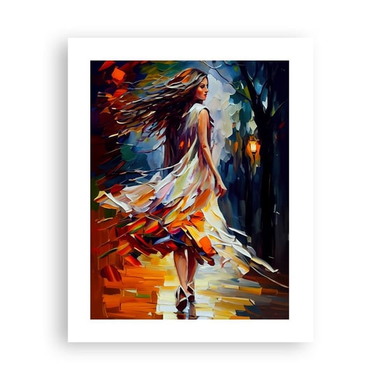 Obraz - Plakat - Jesienna dziewczyna - 40x50cm - Kobieta Sukienka Artystyczny - Foto Plakaty bez ramy do Salonu Sypialni ARTTOR ARTTOR