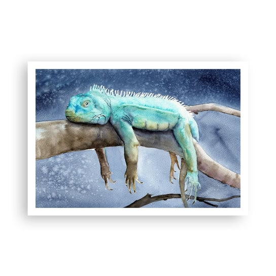 Obraz - Plakat - Jest dobrze! - 100x70cm - Kameleon Zwierzę Lenistwo - Foto Plakaty bez ramy na ścianę do Salonu Sypialni ARTTOR ARTTOR