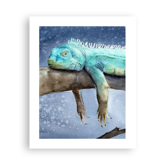 Obraz - Plakat - Jest dobrze! - 40x50cm - Kameleon Zwierzę Lenistwo - Foto Plakaty bez ramy do Salonu Sypialni ARTTOR ARTTOR