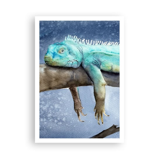Obraz - Plakat - Jest dobrze! - 70x100cm - Kameleon Zwierzę Lenistwo - Foto Plakaty bez ramy na ścianę do Salonu Sypialni ARTTOR ARTTOR