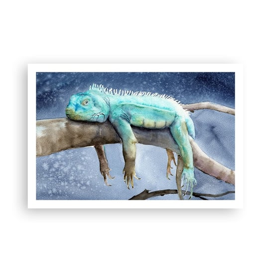 Obraz - Plakat - Jest dobrze! - 91x61cm - Kameleon Zwierzę Lenistwo - Foto Plakaty na ścianę bez ramy - Plakat do Salonu Sypialni ARTTOR ARTTOR