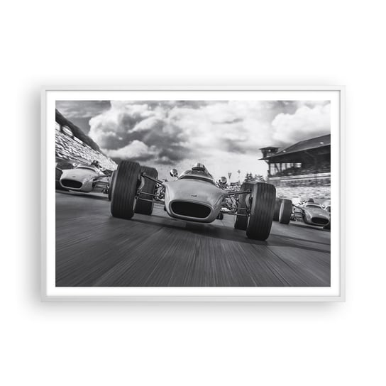 Obraz - Plakat - Jest moc! - 100x70cm - Formuła 1 Pojazd Wyścig - Foto Plakaty w ramie koloru białego do Salonu Sypialni ARTTOR ARTTOR