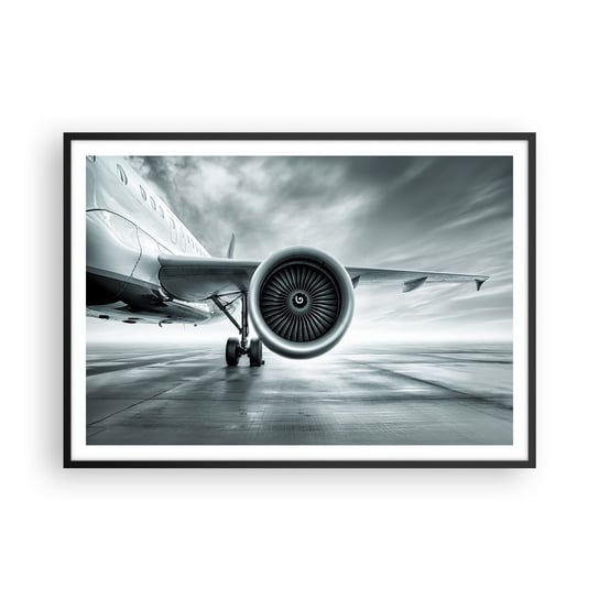 Obraz - Plakat - Jest moc! - 100x70cm - Samolot Podróż Biznes - Foto Plakaty w ramie koloru czarnego do Salonu Sypialni ARTTOR ARTTOR
