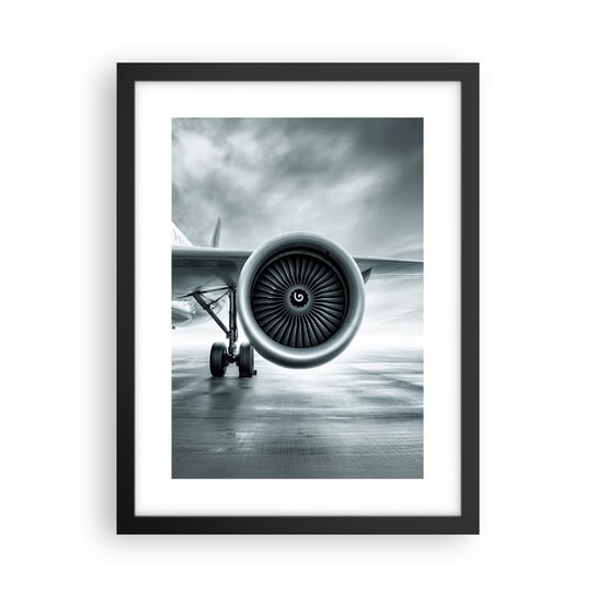 Obraz - Plakat - Jest moc! - 30x40cm - Samolot Podróż Biznes - Foto Plakaty na ścianę w czarnej ramie - Plakat do Salonu Sypialni ARTTOR ARTTOR
