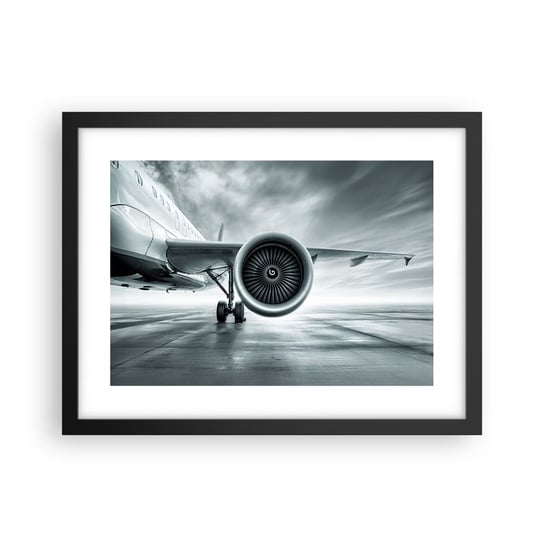 Obraz - Plakat - Jest moc! - 40x30cm - Samolot Podróż Biznes - Foto Plakaty na ścianę w czarnej ramie - Plakat do Salonu Sypialni ARTTOR ARTTOR