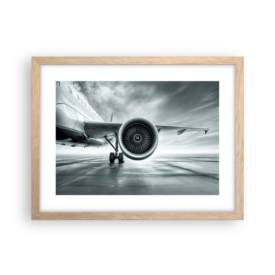 Obraz - Plakat - Jest moc! - 40x30cm - Samolot Podróż Biznes - Foto Plakaty na ścianę w ramie jasny dąb - Plakat do Salonu Sypialni ARTTOR ARTTOR