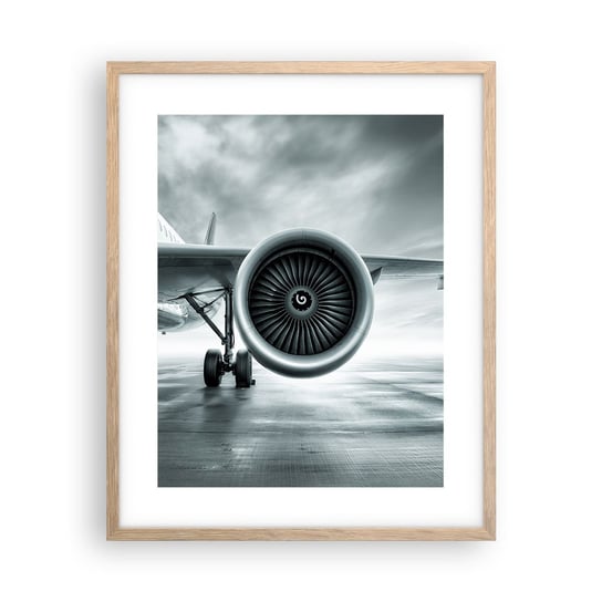 Obraz - Plakat - Jest moc! - 40x50cm - Samolot Podróż Biznes - Foto Plakaty w ramie koloru jasny dąb do Salonu Sypialni ARTTOR ARTTOR