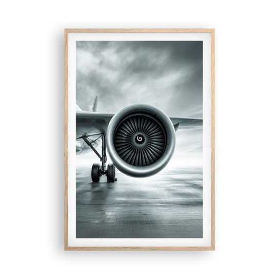 Obraz - Plakat - Jest moc! - 61x91cm - Samolot Podróż Biznes - Foto Plakaty na ścianę w ramie jasny dąb - Plakat do Salonu Sypialni ARTTOR ARTTOR