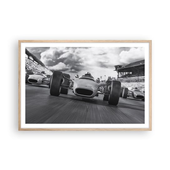 Obraz - Plakat - Jest moc! - 91x61cm - Formuła 1 Pojazd Wyścig - Foto Plakaty na ścianę w ramie jasny dąb - Plakat do Salonu Sypialni ARTTOR ARTTOR