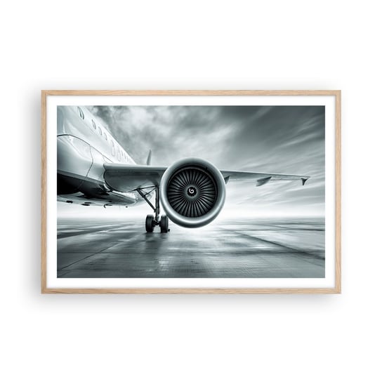 Obraz - Plakat - Jest moc! - 91x61cm - Samolot Podróż Biznes - Foto Plakaty na ścianę w ramie jasny dąb - Plakat do Salonu Sypialni ARTTOR ARTTOR