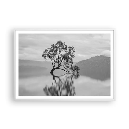 Obraz - Plakat - Jest taki kraj - 100x70cm - Krajobraz Jezioro Drzewo - Foto Plakaty w ramie koloru białego do Salonu Sypialni ARTTOR ARTTOR