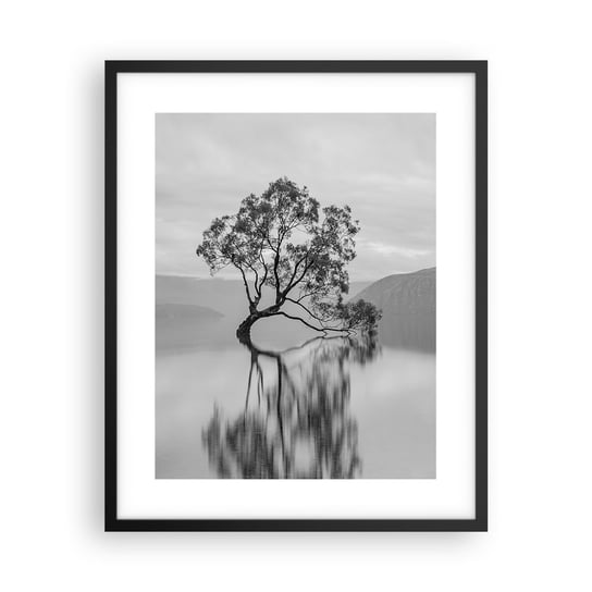 Obraz - Plakat - Jest taki kraj - 40x50cm - Krajobraz Jezioro Drzewo - Foto Plakaty w ramie koloru czarnego do Salonu Sypialni ARTTOR ARTTOR