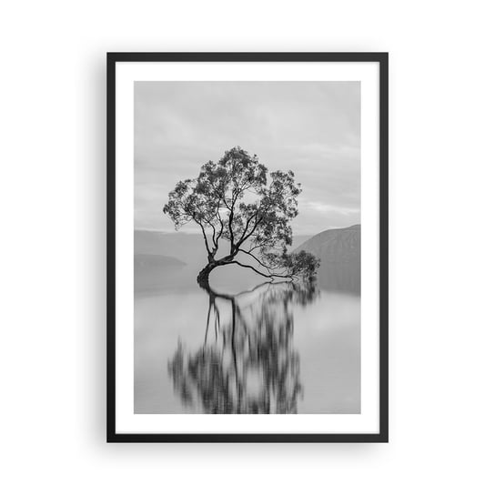 Obraz - Plakat - Jest taki kraj - 50x70cm - Krajobraz Jezioro Drzewo - Nowoczesny modny obraz Plakat czarna rama ARTTOR ARTTOR