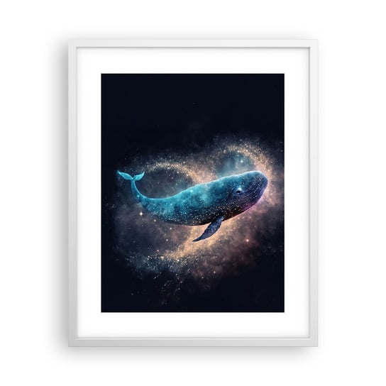 Obraz - Plakat - Jest taki świat… - 40x50cm - Wieloryb Magiczny Fantastyczny - Foto Plakaty w ramie koloru białego do Salonu Sypialni ARTTOR ARTTOR