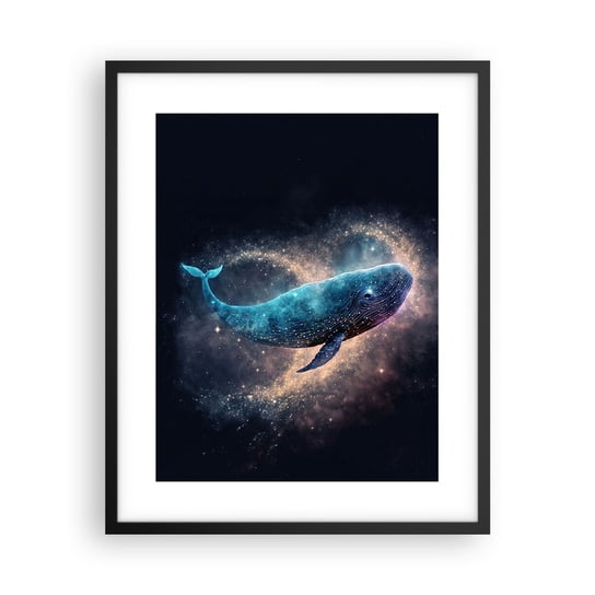Obraz - Plakat - Jest taki świat… - 40x50cm - Wieloryb Magiczny Fantastyczny - Foto Plakaty w ramie koloru czarnego do Salonu Sypialni ARTTOR ARTTOR