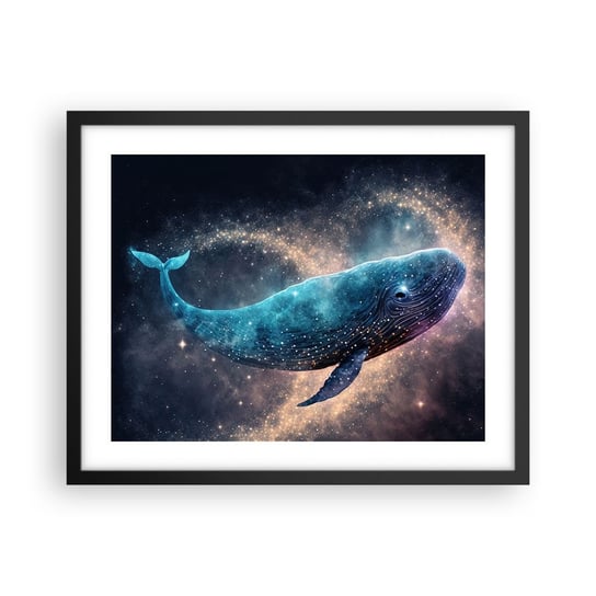 Obraz - Plakat - Jest taki świat… - 50x40cm - Wieloryb Magiczny Fantastyczny - Foto Plakaty w ramie koloru czarnego do Salonu Sypialni ARTTOR ARTTOR