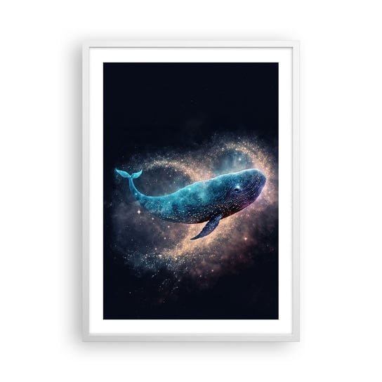 Obraz - Plakat - Jest taki świat… - 50x70cm - Wieloryb Magiczny Fantastyczny - Nowoczesny modny obraz Plakat rama biała ARTTOR ARTTOR