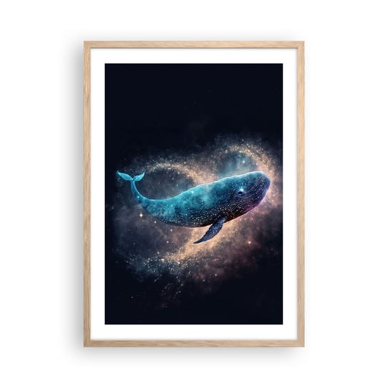 Obraz - Plakat - Jest taki świat… - 50x70cm - Wieloryb Magiczny Fantastyczny - Nowoczesny modny obraz Plakat rama jasny dąb ARTTOR ARTTOR
