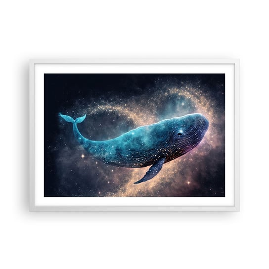 Obraz - Plakat - Jest taki świat… - 70x50cm - Wieloryb Magiczny Fantastyczny - Nowoczesny modny obraz Plakat rama biała ARTTOR ARTTOR