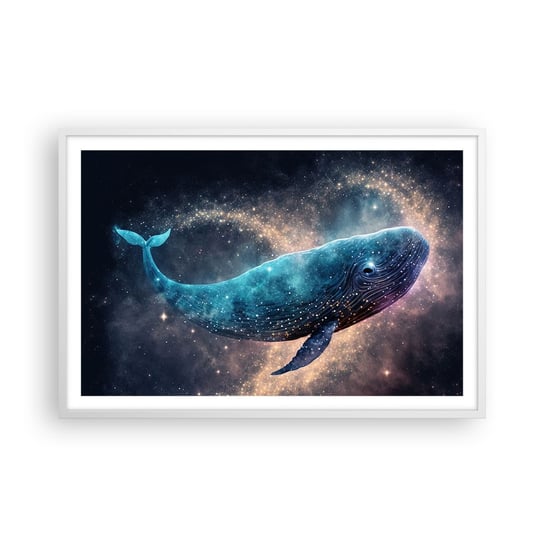 Obraz - Plakat - Jest taki świat… - 91x61cm - Wieloryb Magiczny Fantastyczny - Foto Plakaty na ścianę w ramie białej - Plakat do Salonu Sypialni ARTTOR ARTTOR