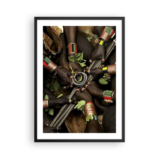 Obraz - Plakat - Jesteśmy razem - 50x70cm - Afryka Rytuał Plemięnny Kenia - Nowoczesny modny obraz Plakat czarna rama ARTTOR ARTTOR