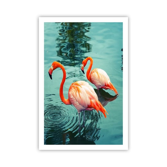 Obraz - Plakat - Jesteśmy teraz w modzie - 61x91cm - Flamingi Ptaki Natura - Foto Plakaty na ścianę bez ramy - Plakat do Salonu Sypialni ARTTOR ARTTOR