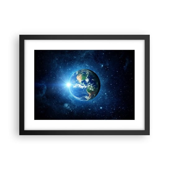 Obraz - Plakat - Jesteśmy w niebie - 40x30cm - Kosmos Planet Ziemia Kula Ziemska - Foto Plakaty na ścianę w czarnej ramie - Plakat do Salonu Sypialni ARTTOR ARTTOR