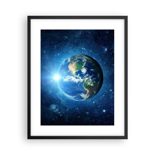 Obraz - Plakat - Jesteśmy w niebie - 40x50cm - Kosmos Planet Ziemia Kula Ziemska - Foto Plakaty w ramie koloru czarnego do Salonu Sypialni ARTTOR ARTTOR
