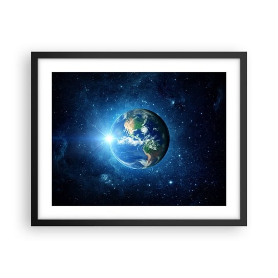 Obraz - Plakat - Jesteśmy w niebie - 50x40cm - Kosmos Planet Ziemia Kula Ziemska - Foto Plakaty w ramie koloru czarnego do Salonu Sypialni ARTTOR ARTTOR
