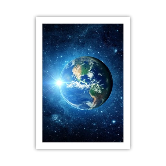 Obraz - Plakat - Jesteśmy w niebie - 50x70cm - Kosmos Planet Ziemia Kula Ziemska - Nowoczesny modny obraz Plakat bez ramy do Salonu Sypialni ARTTOR ARTTOR