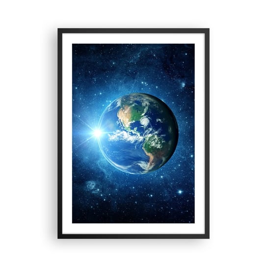 Obraz - Plakat - Jesteśmy w niebie - 50x70cm - Kosmos Planet Ziemia Kula Ziemska - Nowoczesny modny obraz Plakat czarna rama ARTTOR ARTTOR