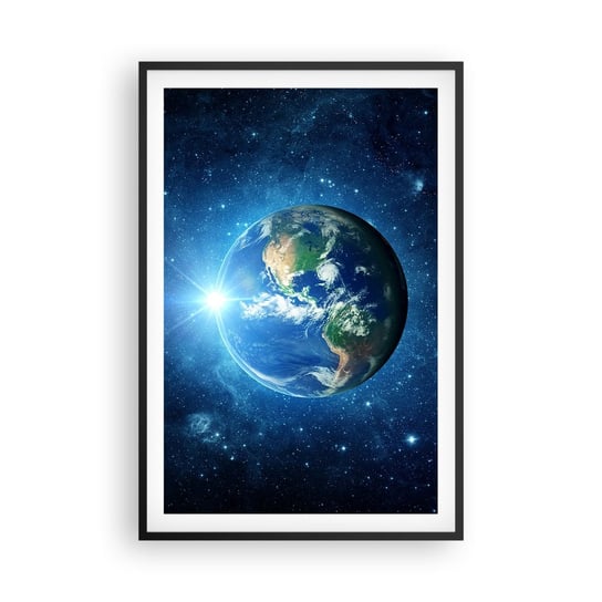Obraz - Plakat - Jesteśmy w niebie - 61x91cm - Kosmos Planet Ziemia Kula Ziemska - Foto Plakaty na ścianę w czarnej ramie - Plakat do Salonu Sypialni ARTTOR ARTTOR